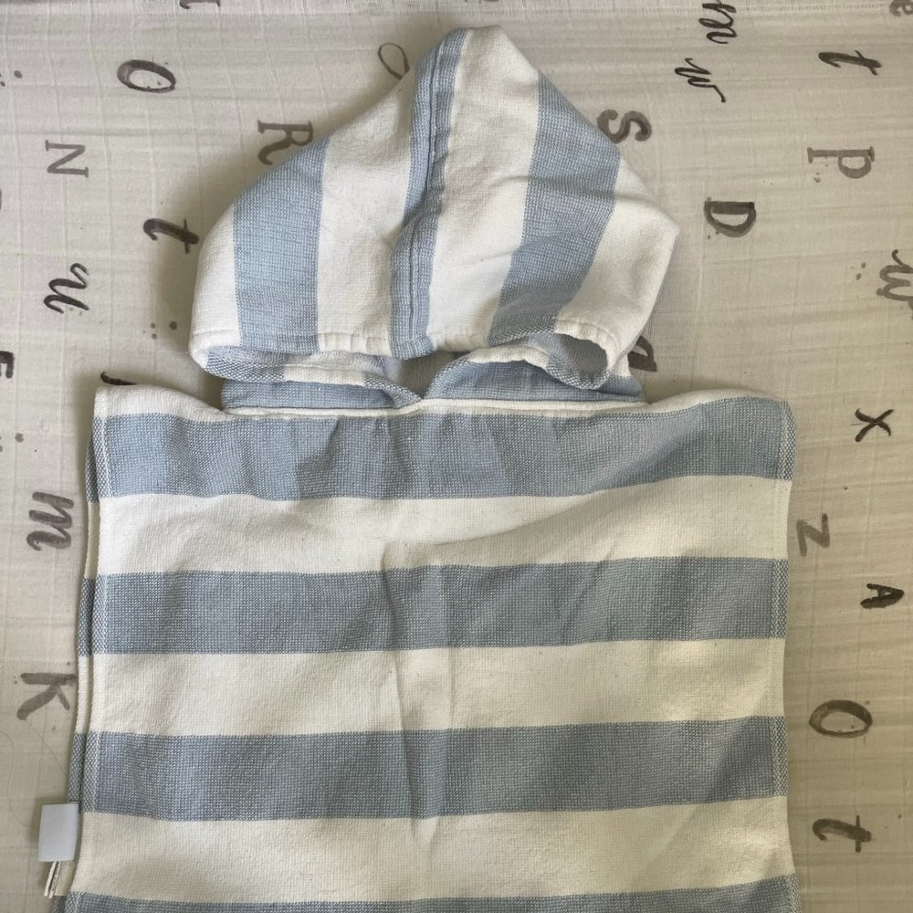Indigo Baby Hooded Towel Stripe, Blue